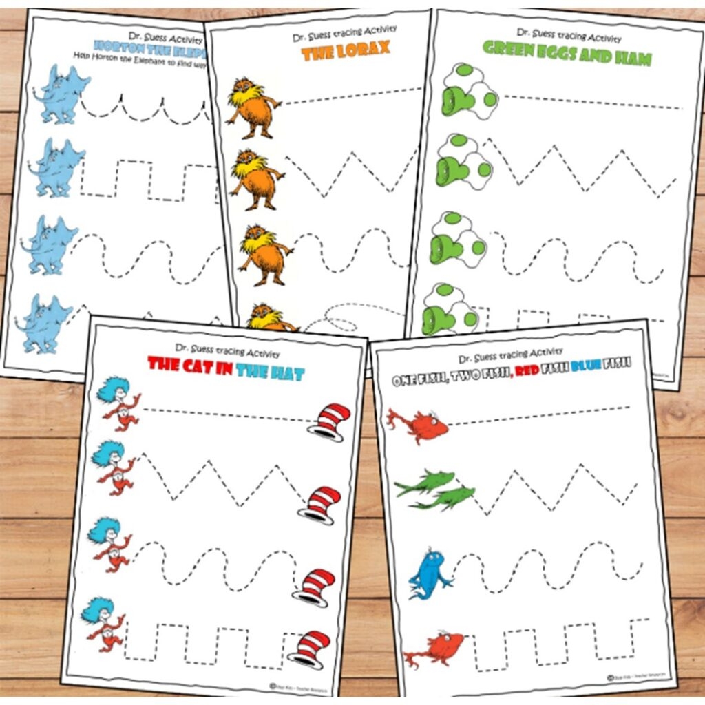 Dr Seuss Tracing Activity For Read Across America Week For Pre K Zippi Kids Read Across America Week Activities Read Across America Craft Printables Crown