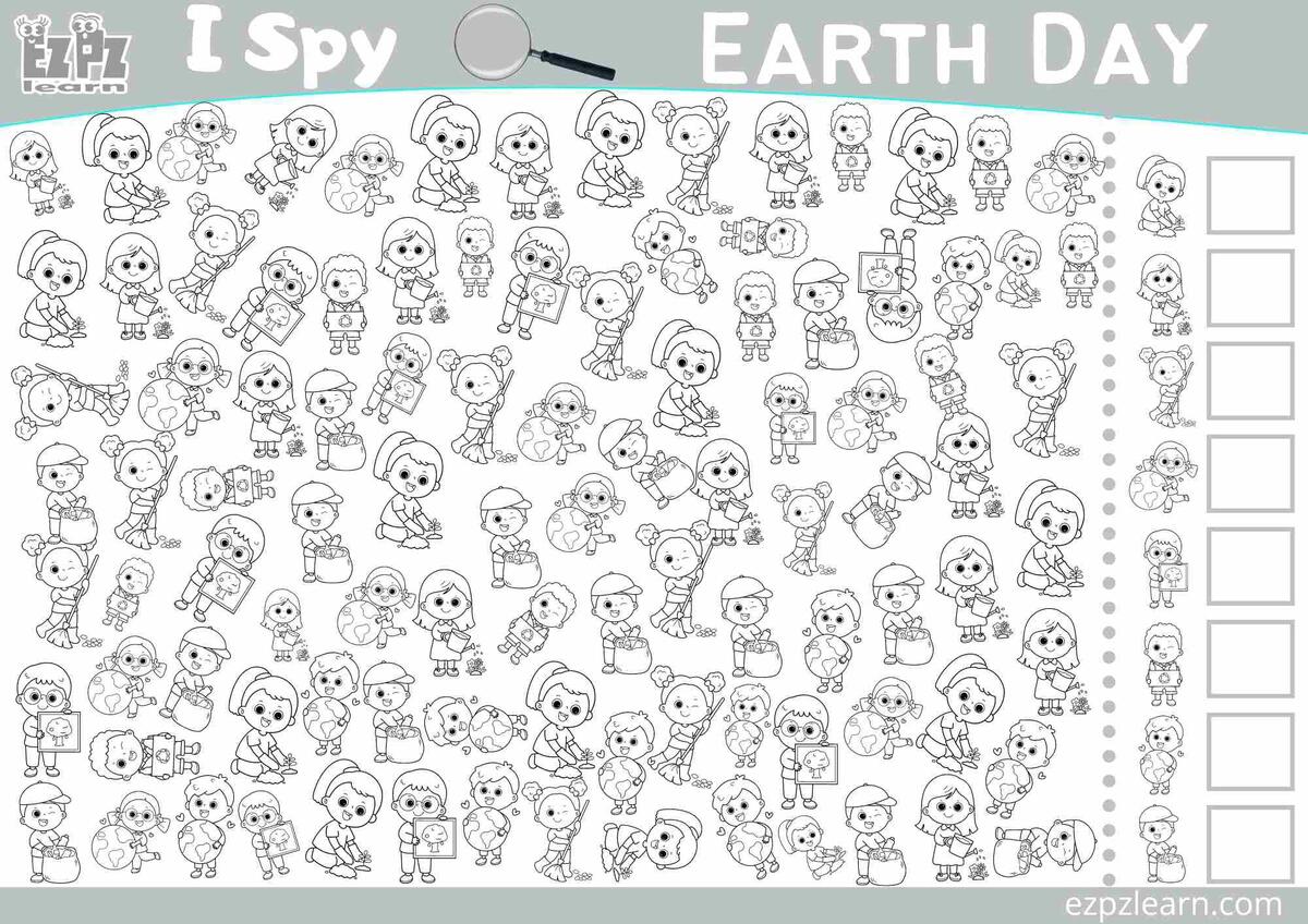 Earth Day I Spy Look And Find The Images Free PDF Download Ezpzlearn Free Printable Star Wars I Spy Party Game Paper Trail Design