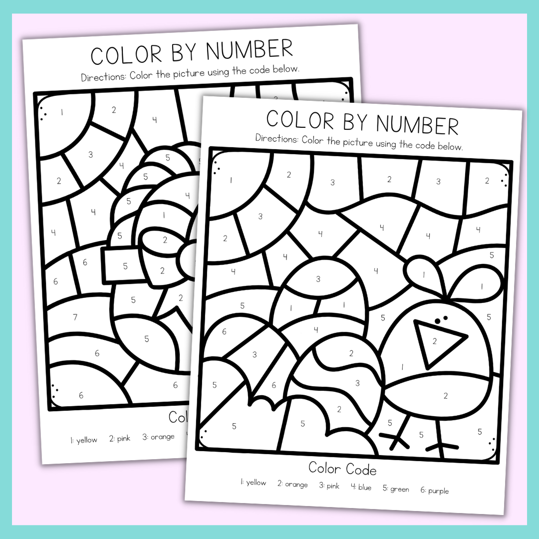 Easter Color By Number Printables Homeschool Preschool Shop