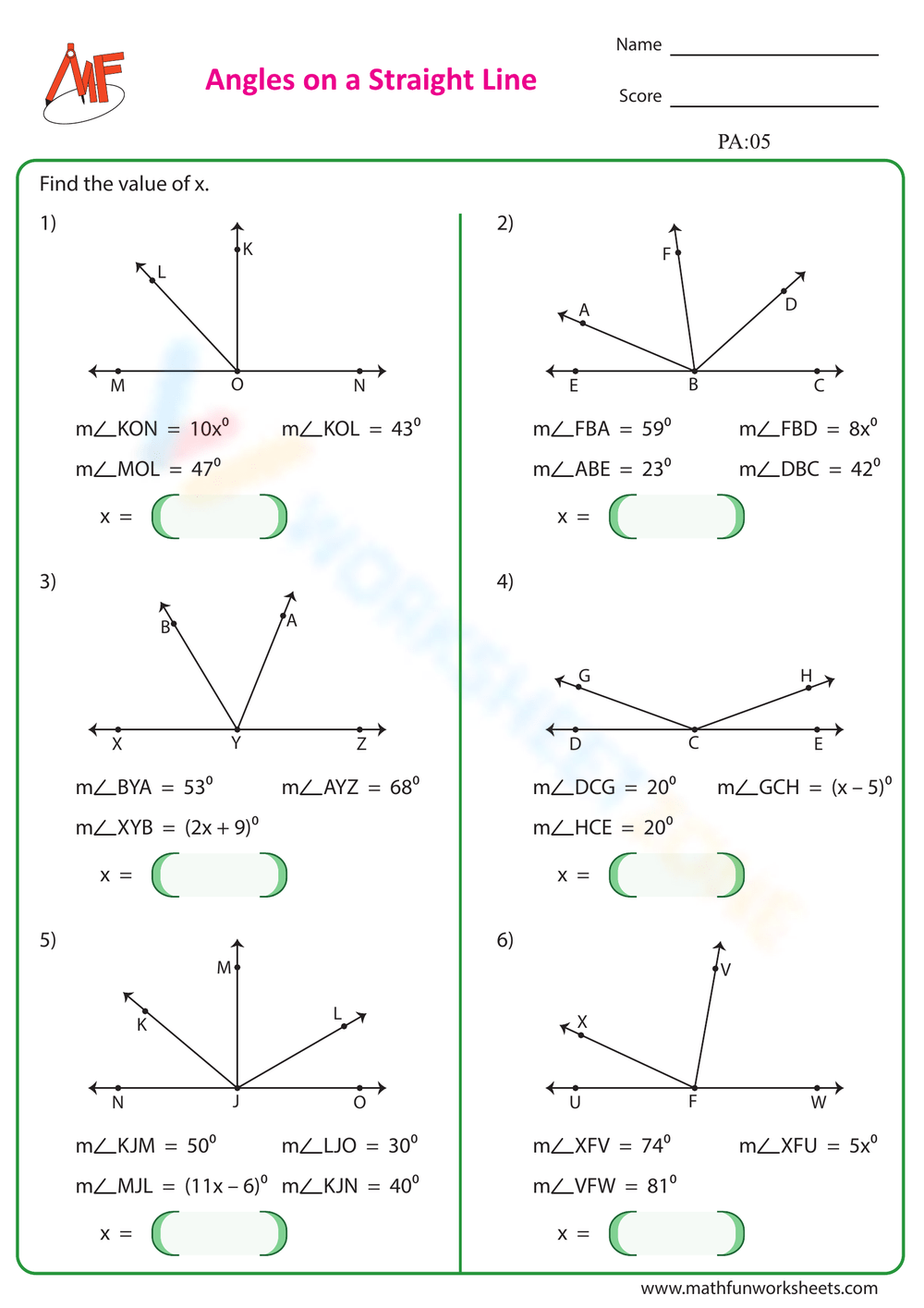 Easter Complementary Supplementary Vertical And Adjacent Angles Worksheets Printable 5th Grade Geometry