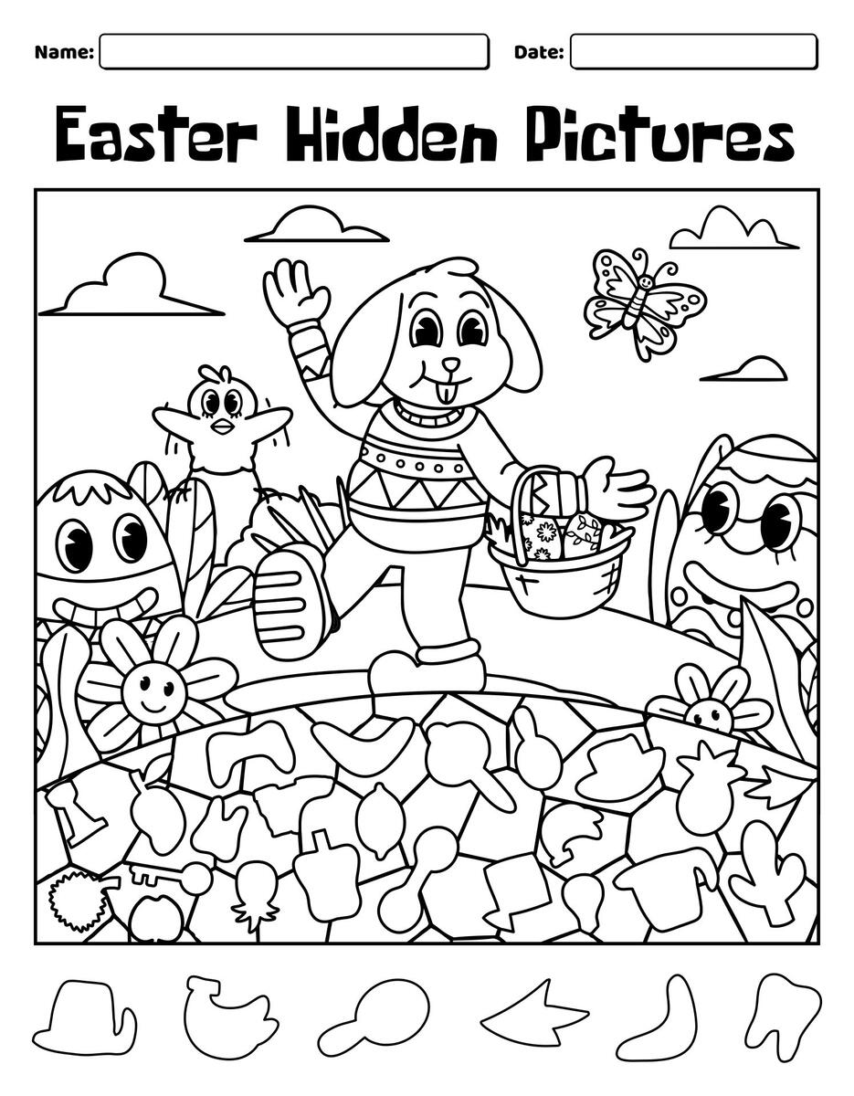 Easter Hidden Pictures 11 Free PDF Printables Printablee