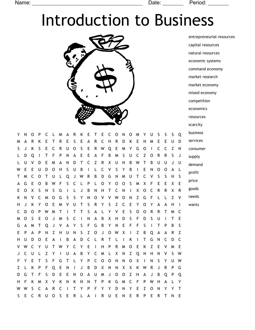 Economics Worksheet WordMint