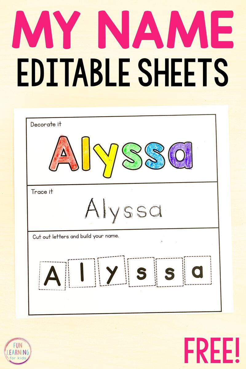 Name Tracing Worksheets Printable