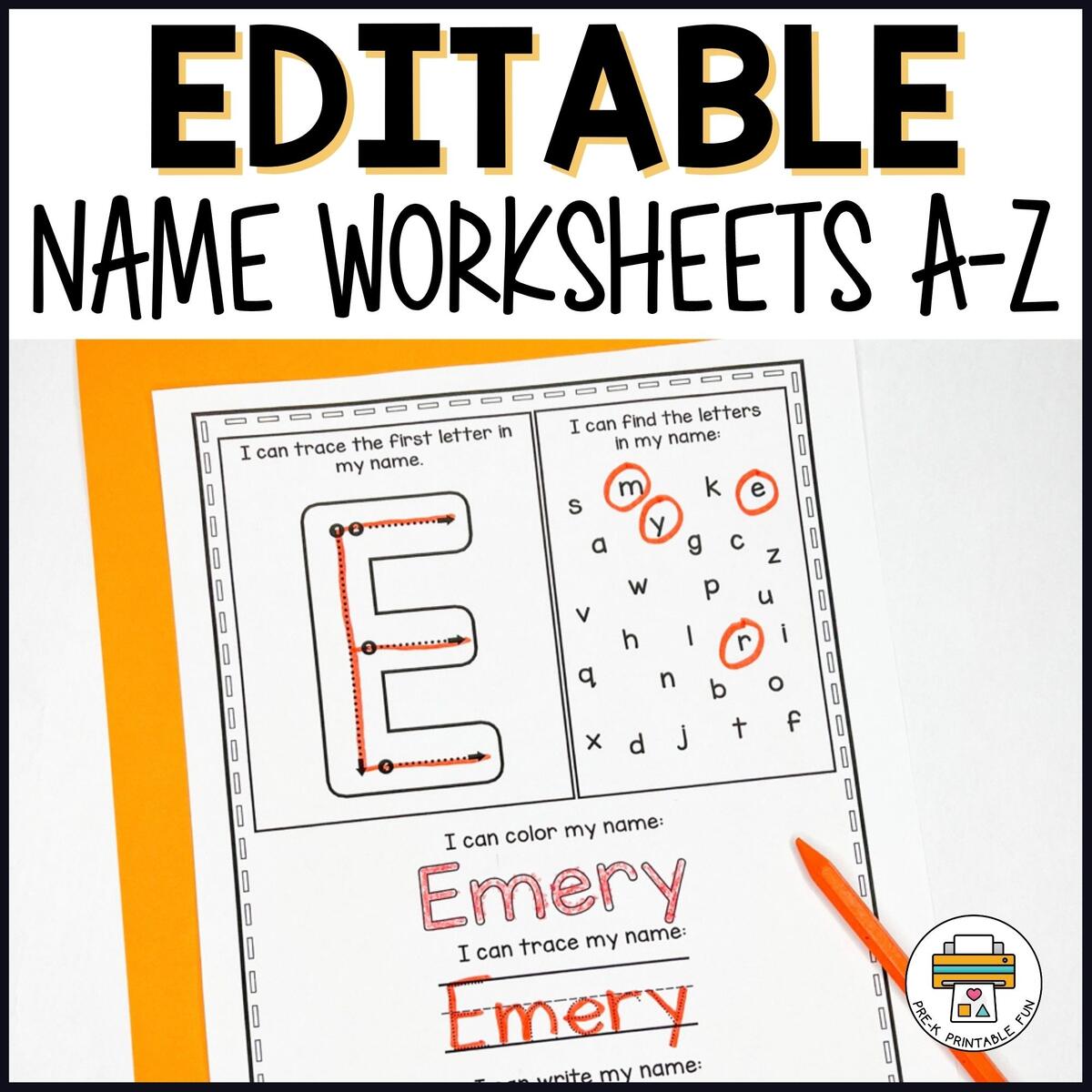 Editable Name Worksheets A To Z Editable Cut And Paste Build Your Name Worksheets