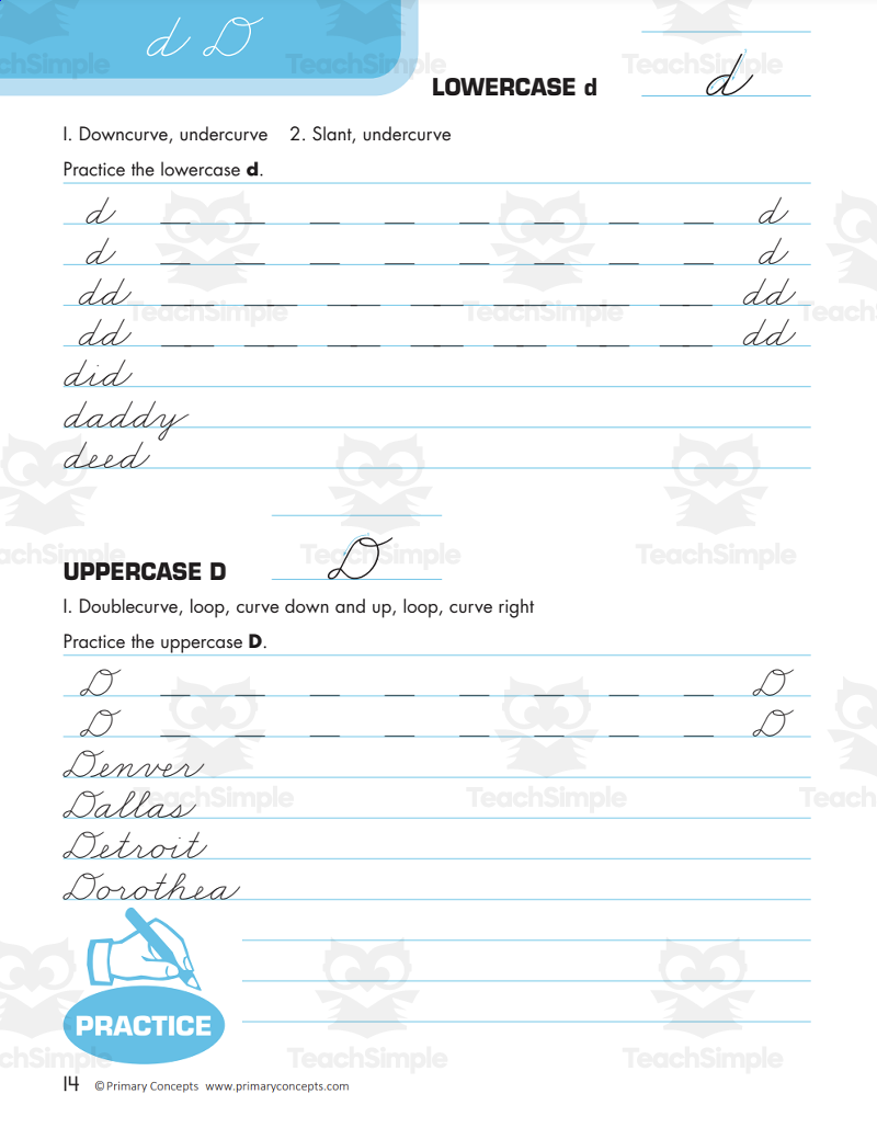 Elementary Handwriting Skills Zaner Bloser Grade 5 Mastering Cursive Writing Skills Handwriting Workbook