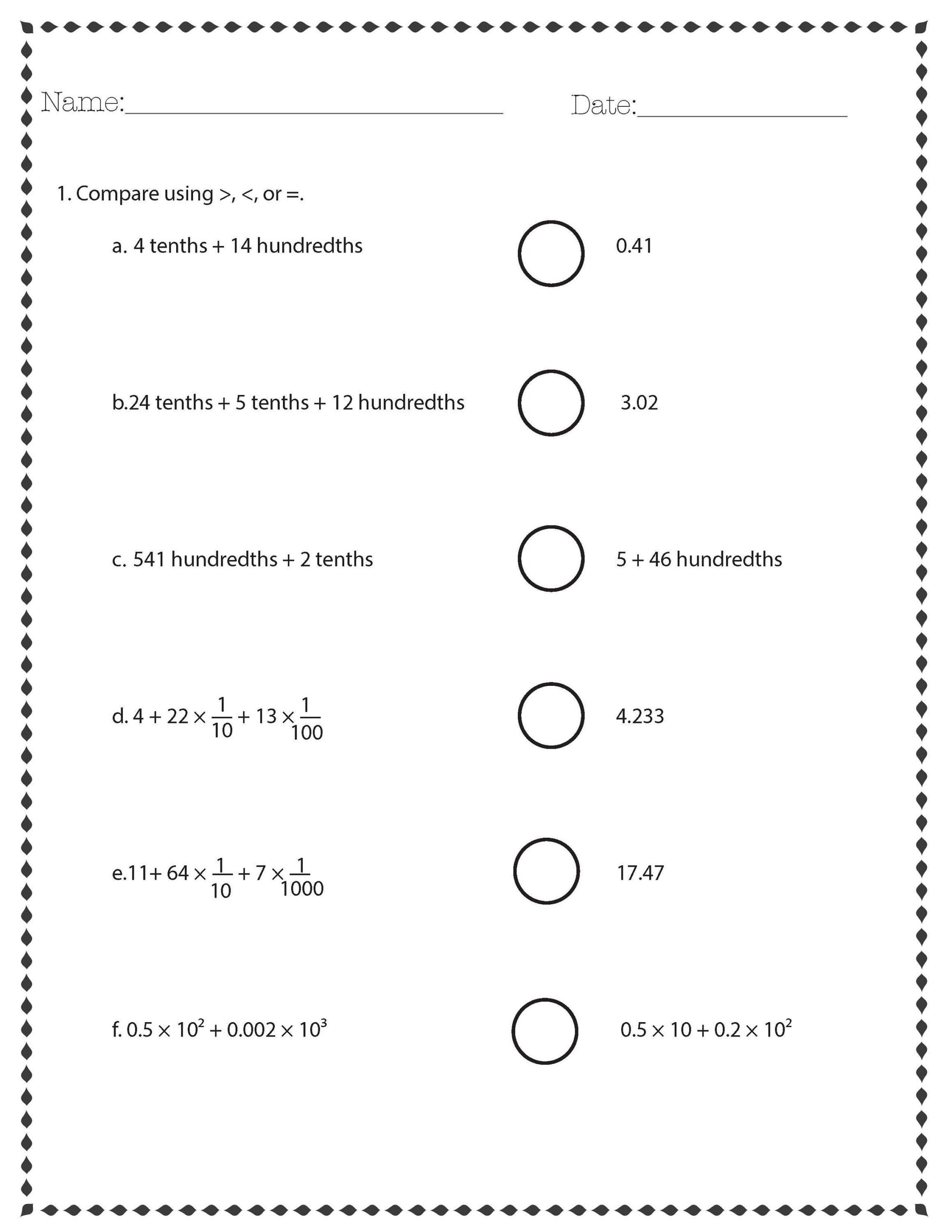 Eureka Math Engage NY Extra Worksheets For 5th Grade Module 1 Etsy