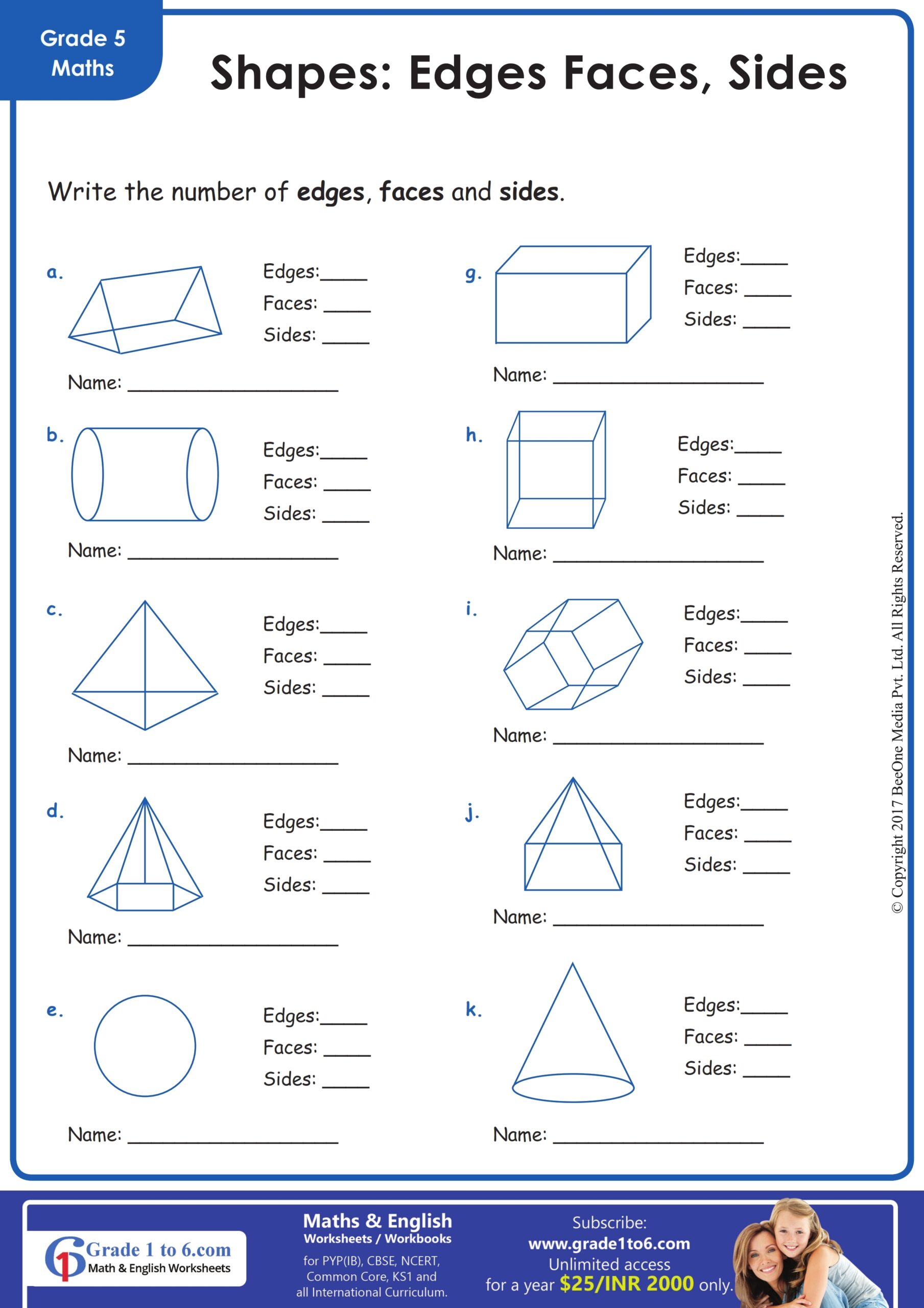3d Shapes Worksheets