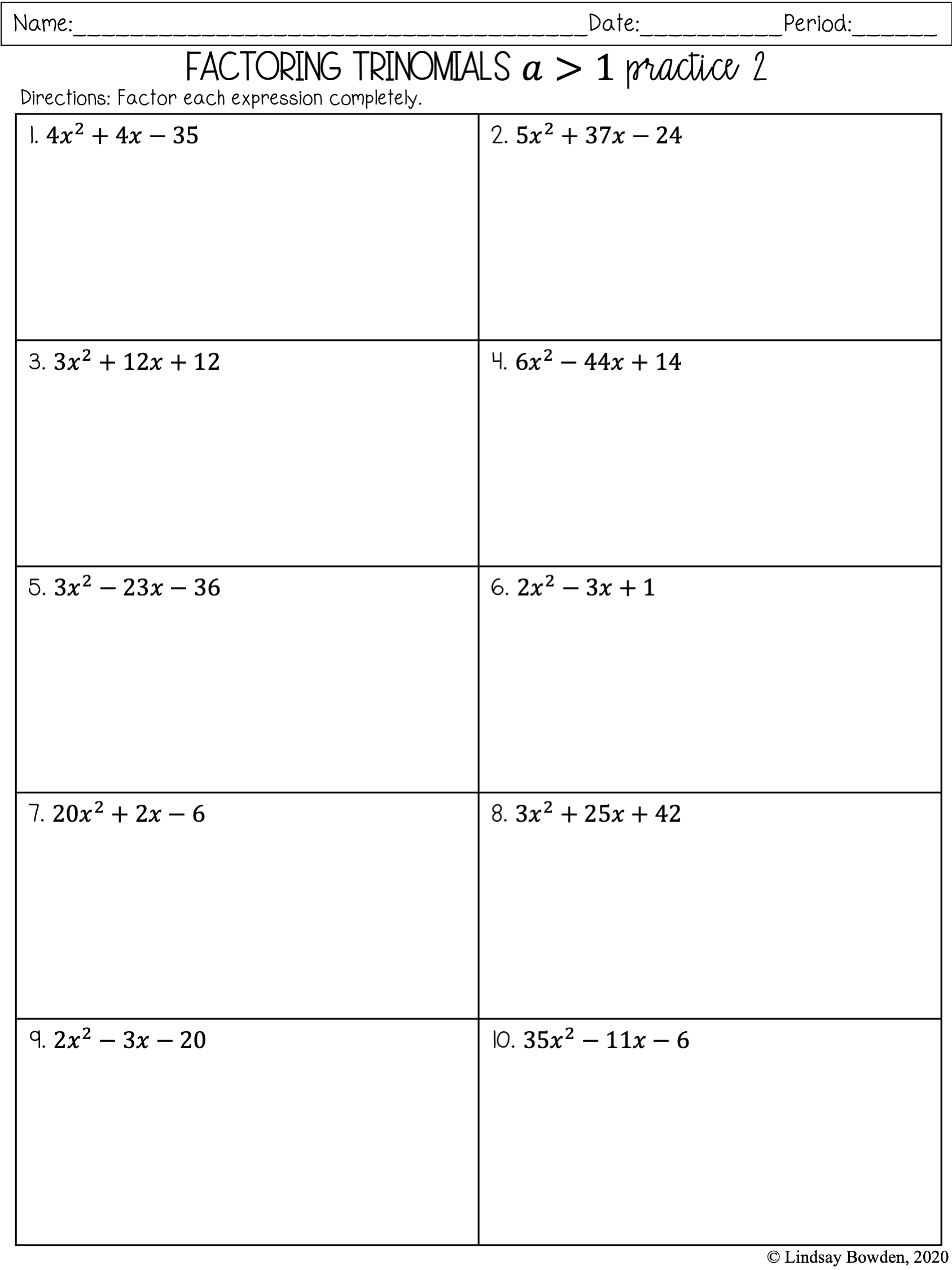 Factoring Polynomials Notes And Worksheets Lindsay Bowden Worksheets Library Factoring Polynomials Notes And Worksheets Lindsay Bowden Worksheets Library