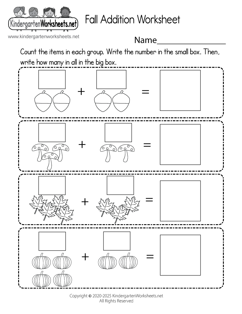 Fall Addition Worksheet Free Printable Digital PDF Free Fall Math Worksheets To Use With Kinders Simply Kinder
