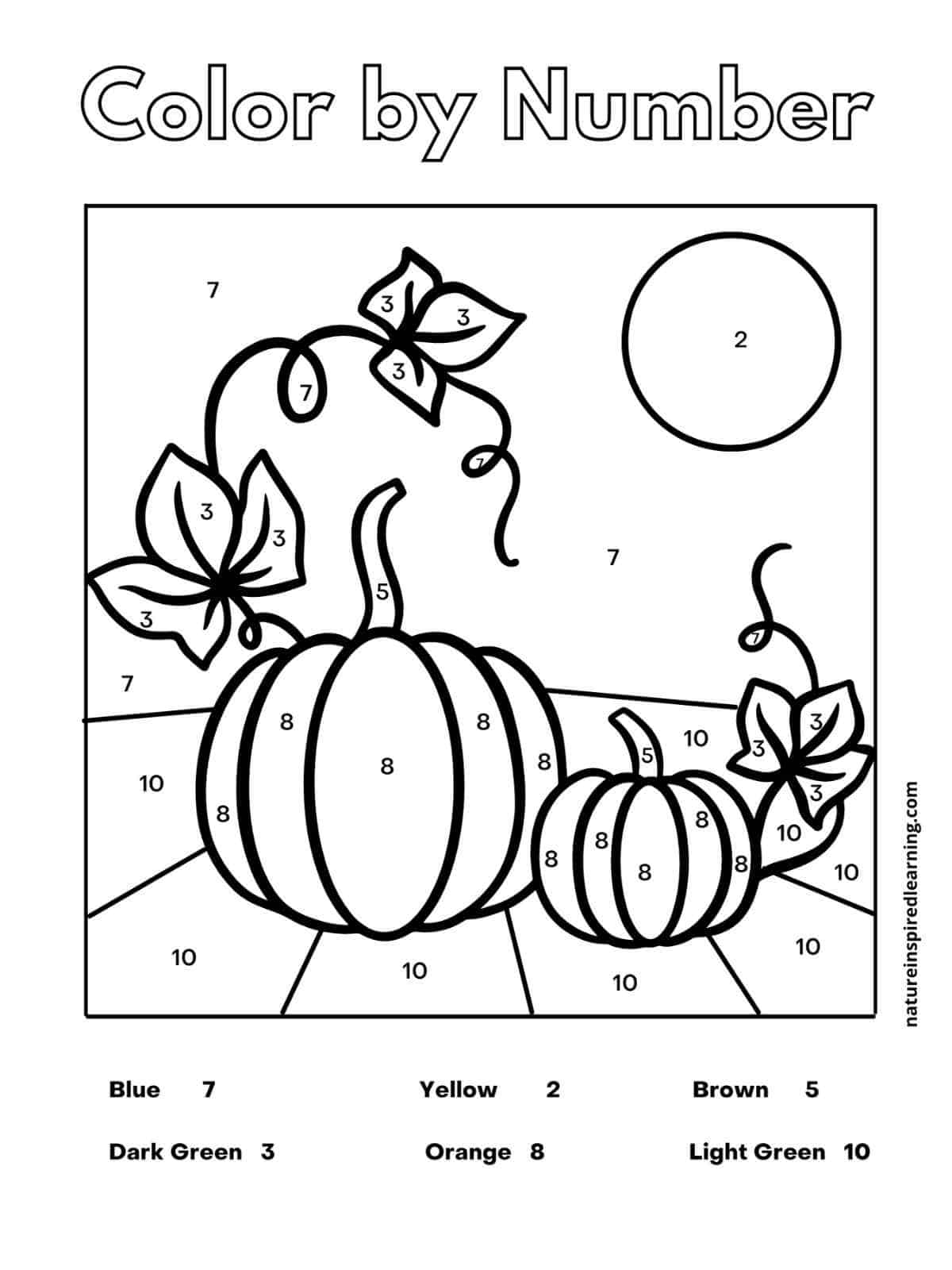 Fall Color By Number Nature Inspired Learning Fall Color By Number Nature Inspired Learning