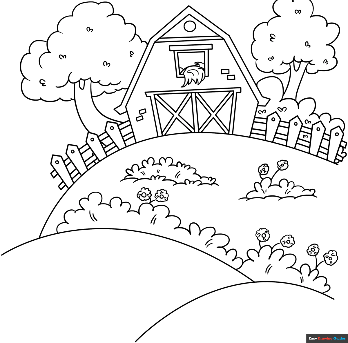 Farm Coloring Page Easy Drawing Guides Farm Coloring Page Easy Drawing Guides