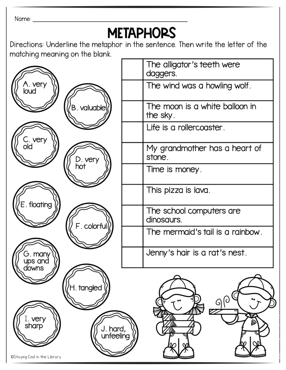 Free Printable Figurative Language Tests And Worksheets