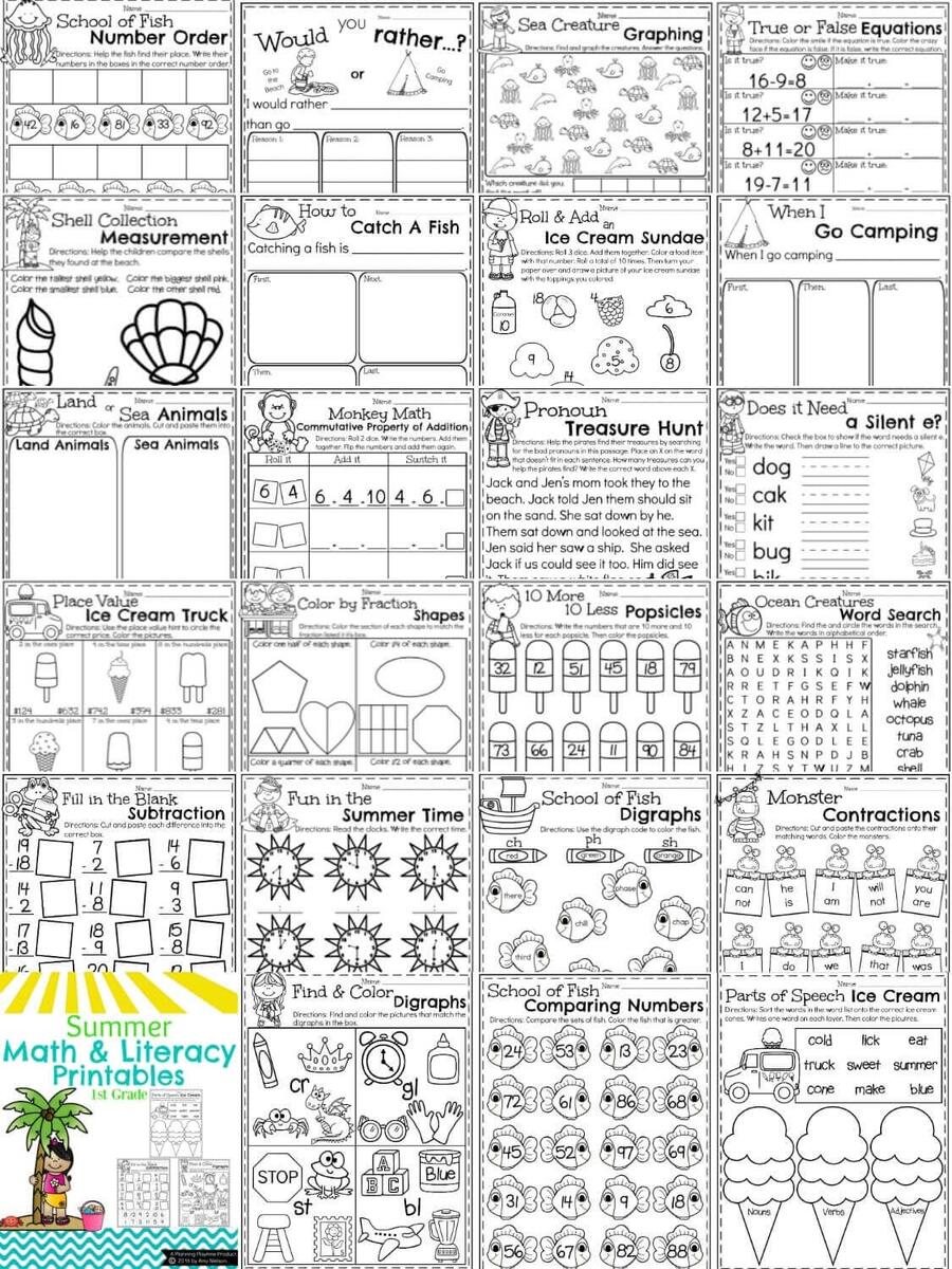 First Grade Summer Worksheets Planning Playtime First Grade Summer Worksheets Planning Playtime Worksheets Library