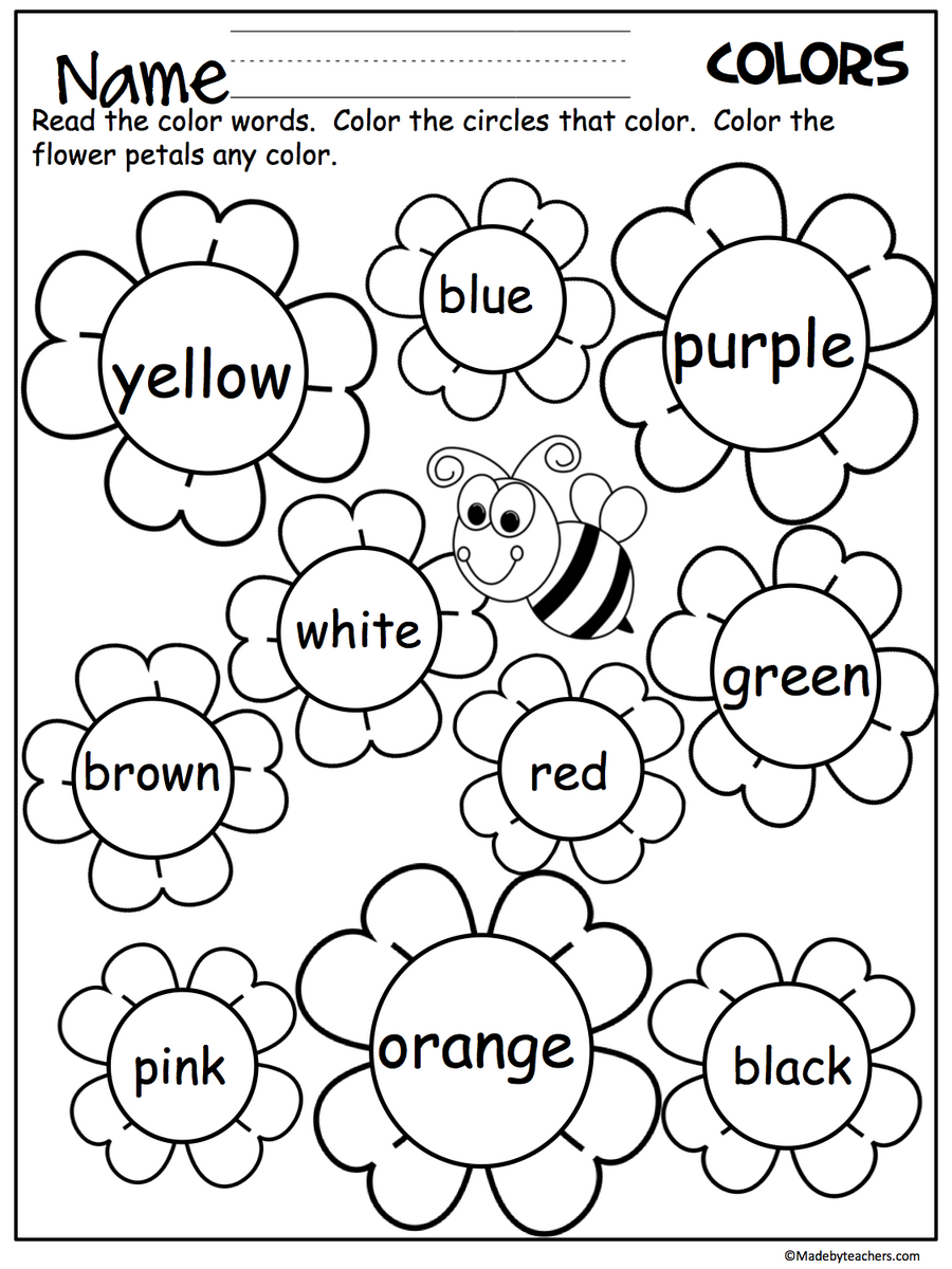 Flower Color Words Worksheet Made By Teachers Free Printable Coloring Page Templates To Customize Canva