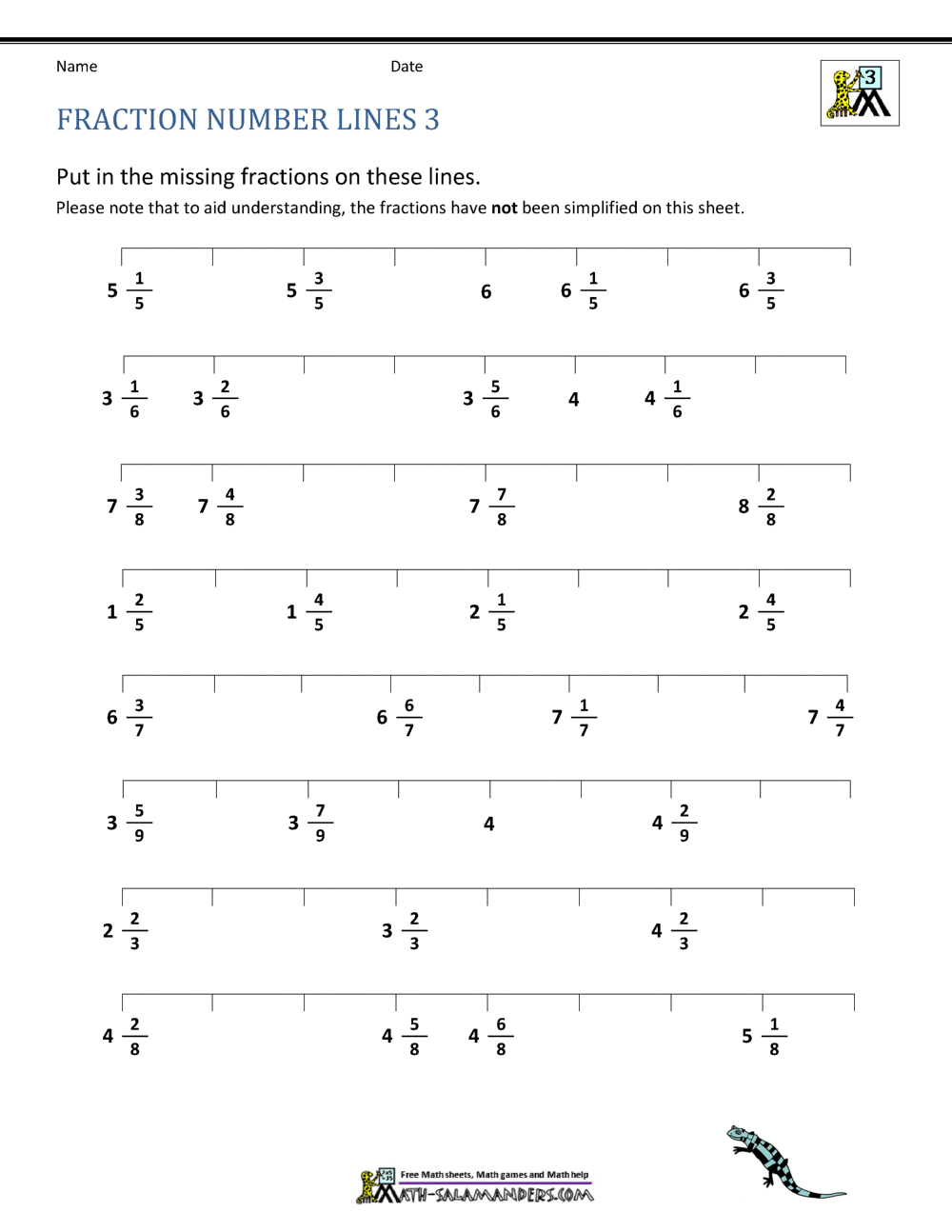 Fraction Number Line Sheets Fractions On A Number Line Printable Worksheets Free Printables Lettering SVG Files Tools Apps