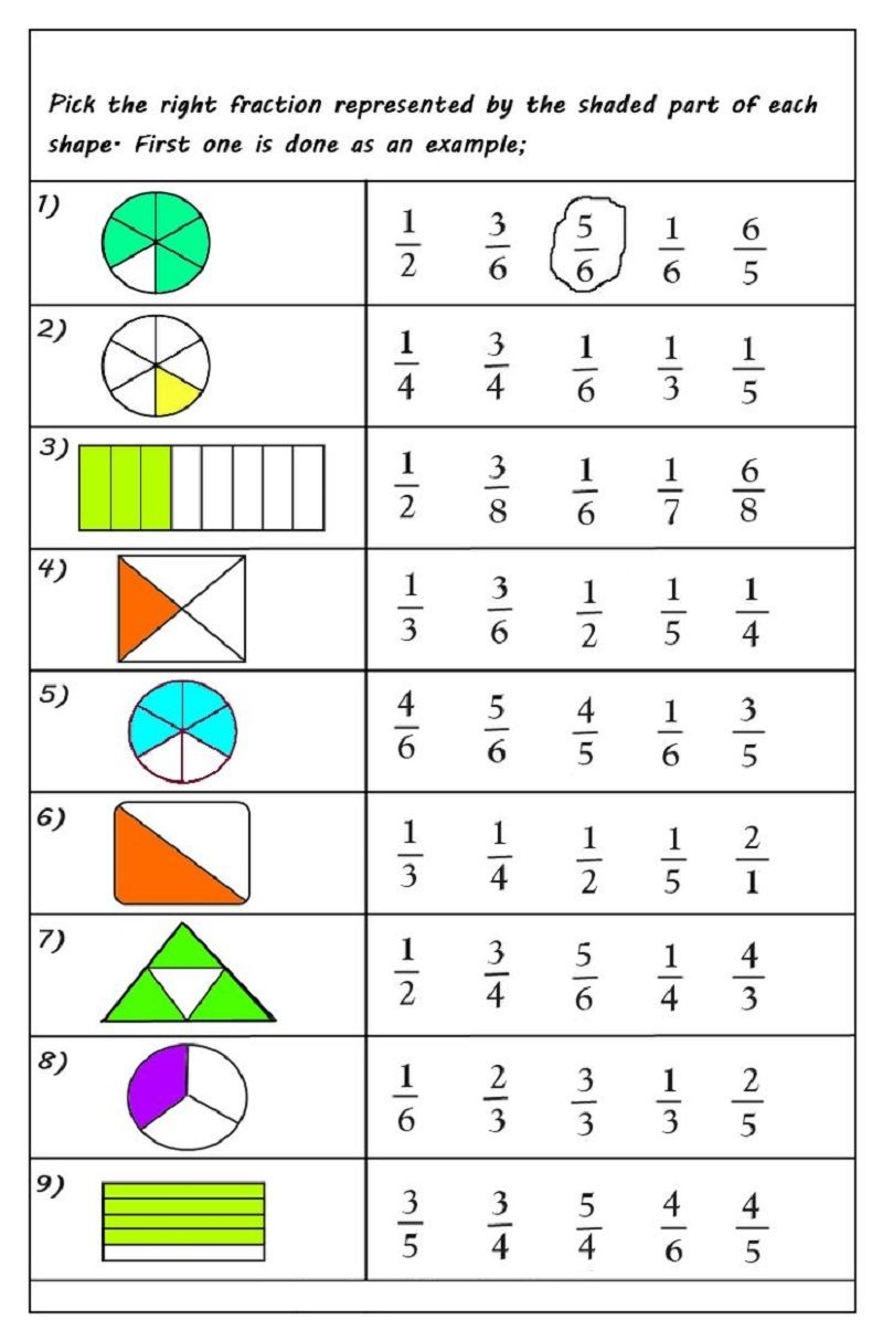 Fractions Worksheets For 2019 Educative Printable