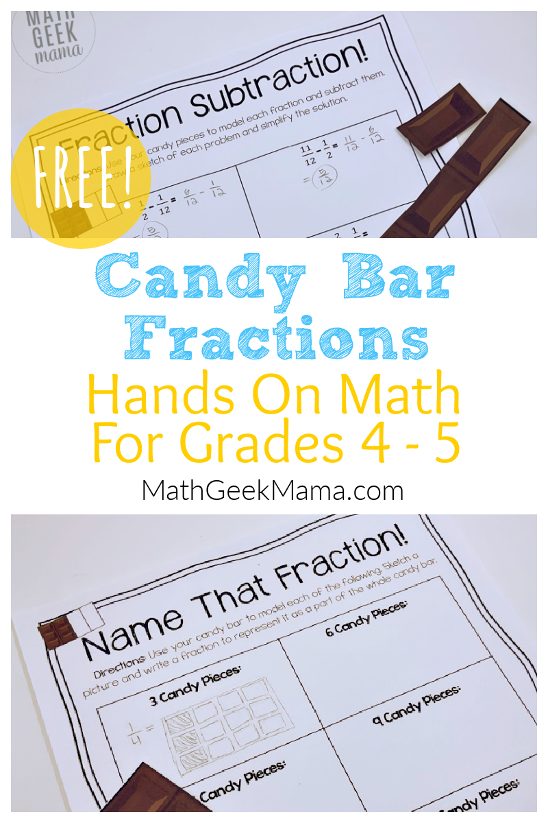 FREE Candy Bar Fractions Hands On Fraction Practice