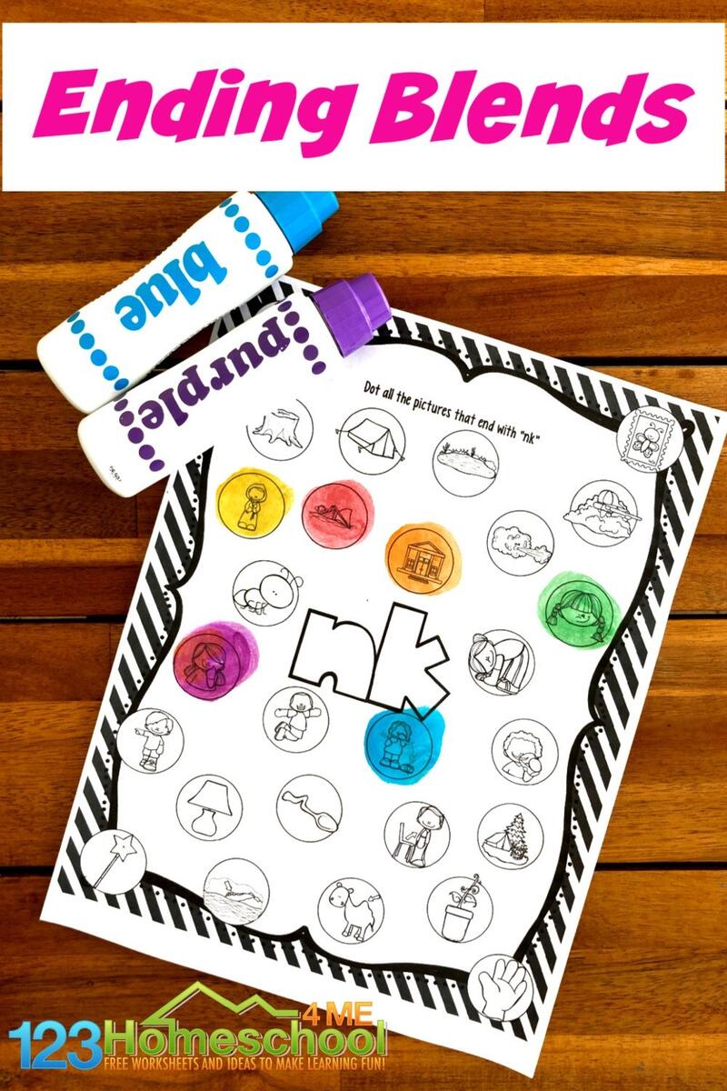 FREE Ending Blends Ng And Nk Worksheets With Do A Dot Markers Phonics Ending Blends Worksheet Worksheets Library