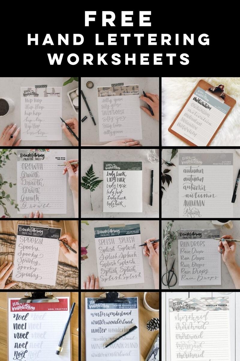 Growth Printable Hand Lettering Practice Sheet Lemon Thistle