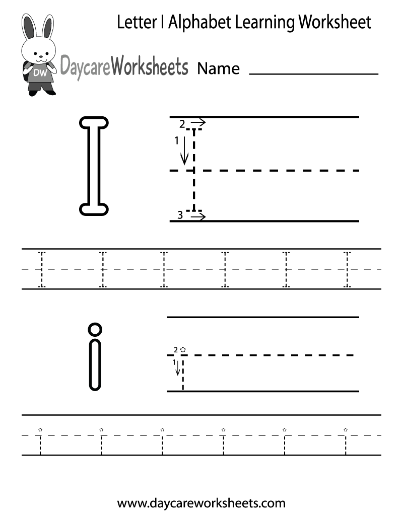 Free Letter I Alphabet Learning Worksheet For Preschool Free Letter I Alphabet Learning Worksheet For Preschool