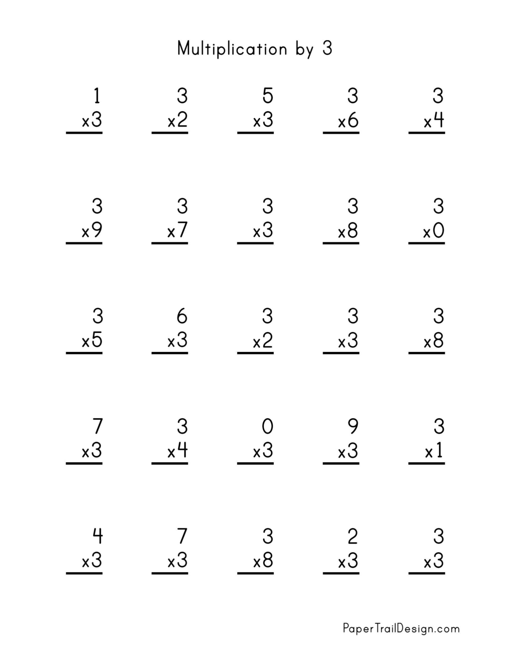 Multiplication Worksheets For Grade 3
