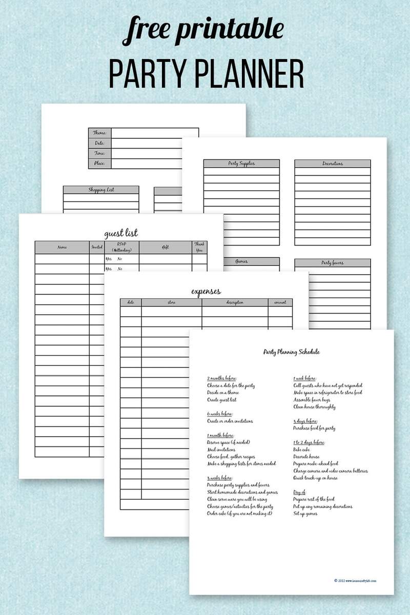 Free Party Planning Printables To Make Your Life Easy