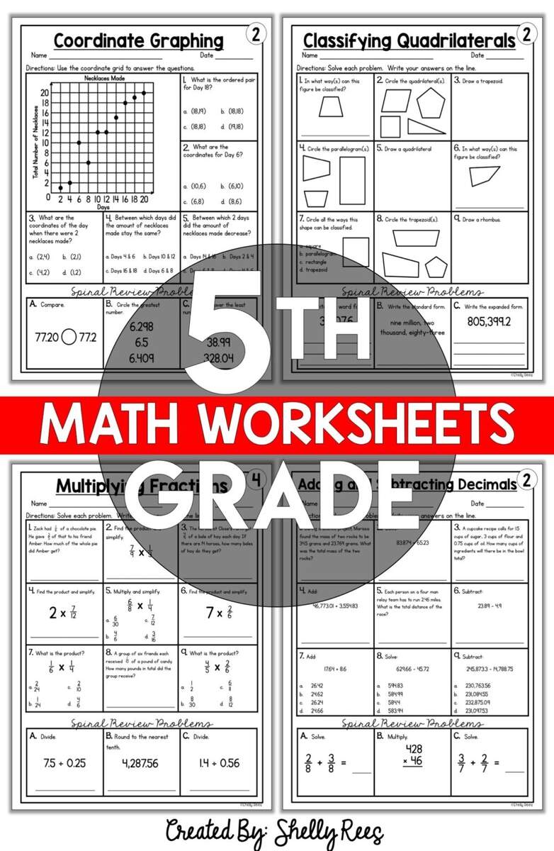 Free Printable 5th Grade Common Core Math Worksheets Appletastic Learning 5th Grade Math Worksheets PDF Printable PDF Worksheets Cazoom Math