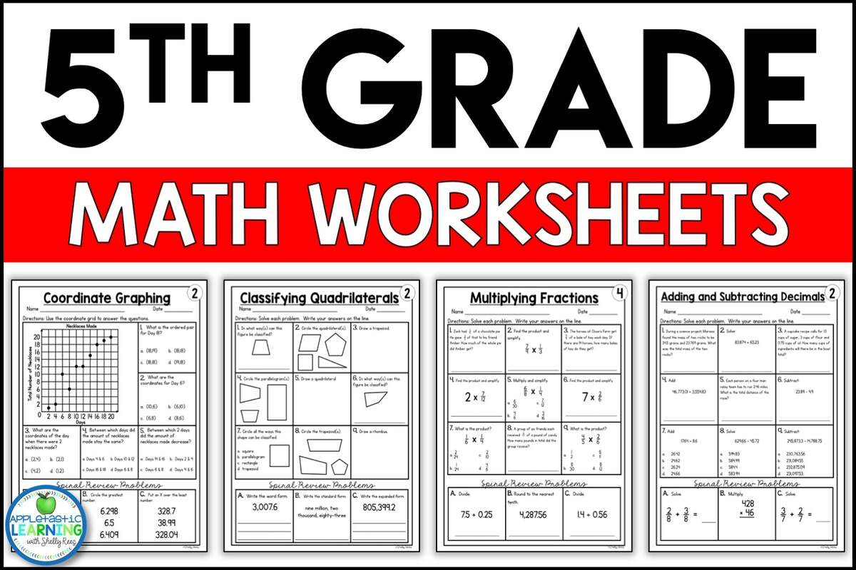 Free Printable Arithmetic Worksheet For Fifth Grade