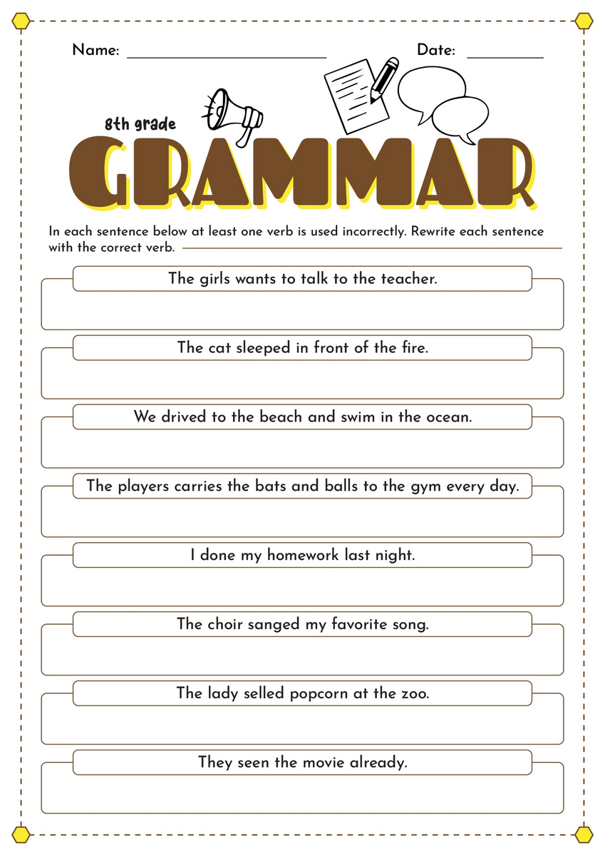 Free Printable 8th Grade Worksheets For Effective Learning