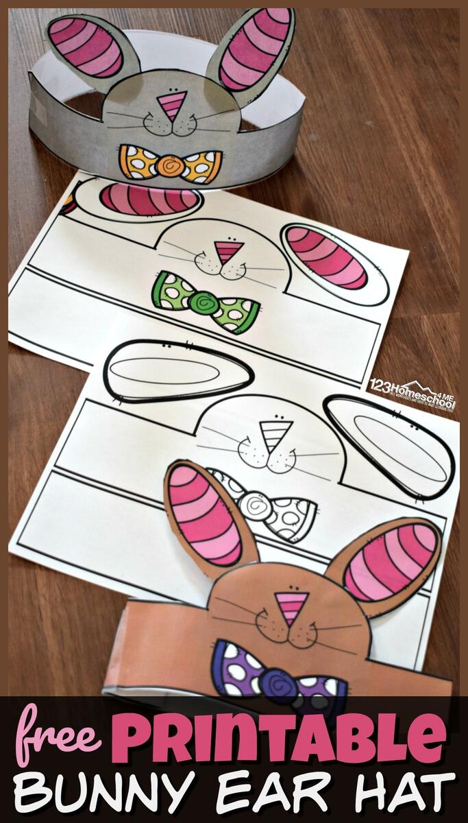 FREE Printable Bunny Ears Easter Hat Template