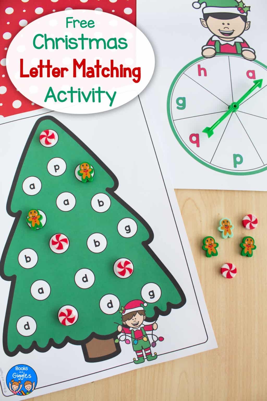 Free Printable Christmas Tree ABC Spinners Free Christmas Alphabet Printable For Preschoolers