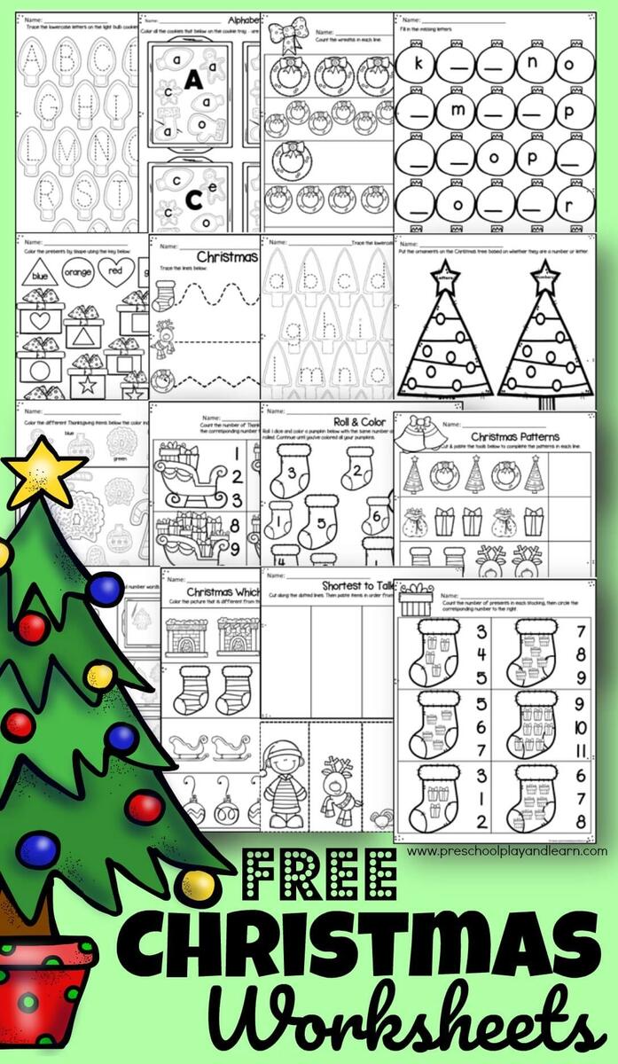 FREE Printable Christmas Worksheets For Preschool Free Editable Christmas Worksheet Templates Canva