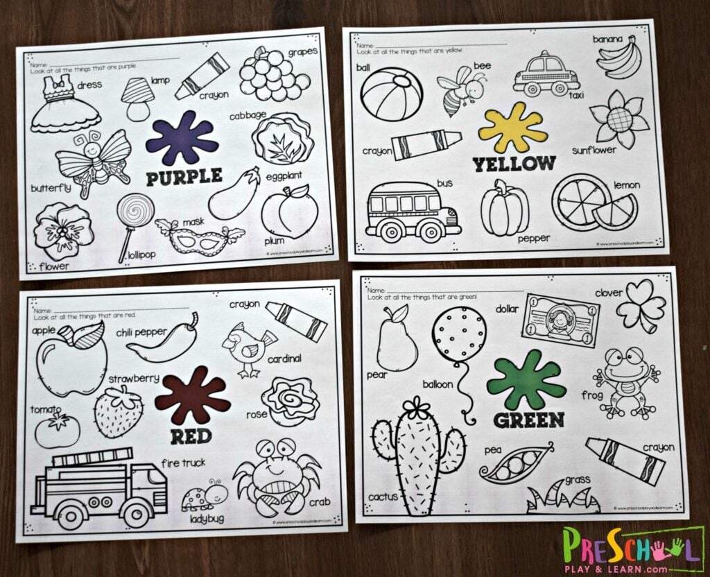 Learn Your Colors Preschool Kids Worksheet