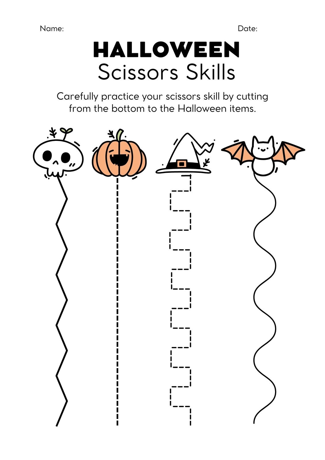 Free Printable Halloween Worksheet Templates To Edit Canva Free Printable Halloween Cutting Worksheets The Keeper Of The Memories