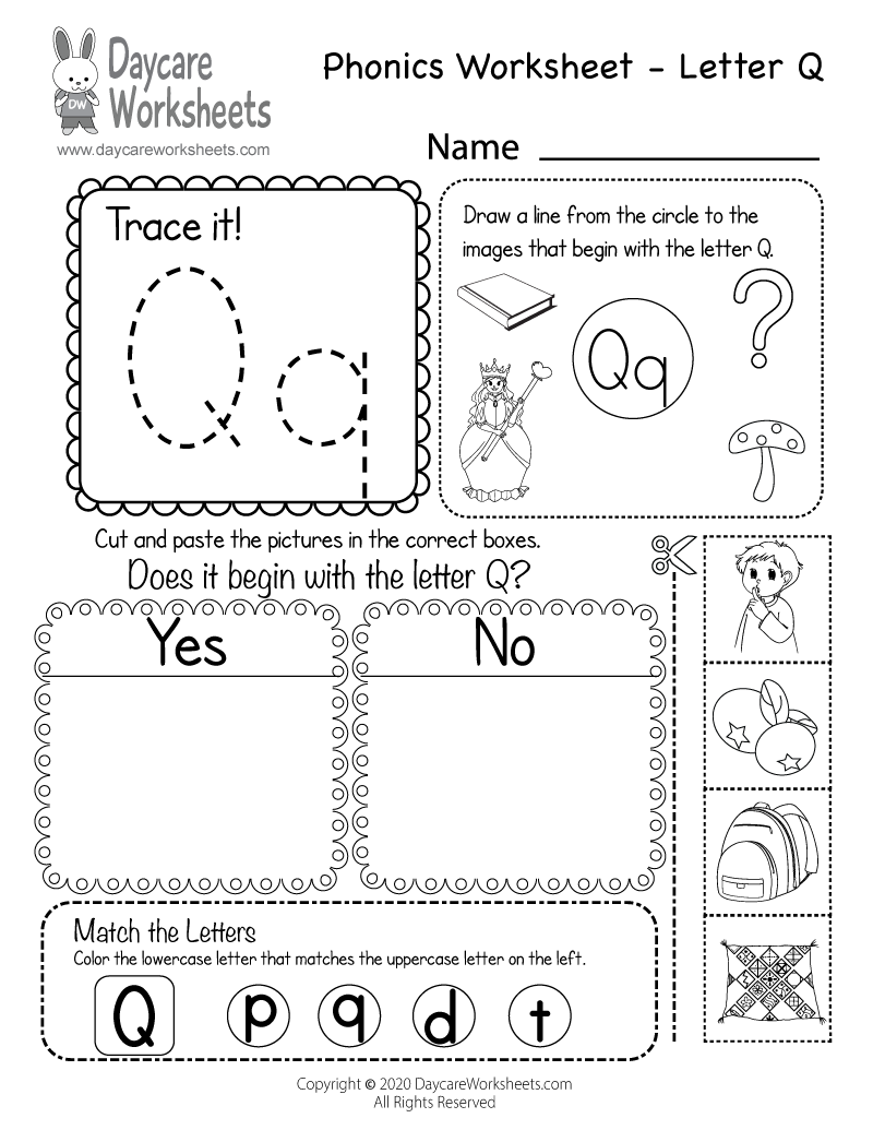 Free Printable Letter Q Beginning Sounds Phonics Worksheet For Preschool Free Printable Letter Q Beginning Sounds Phonics Worksheet For Preschool