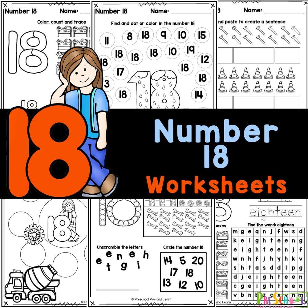 FREE Printable Number 18 Tracing Worksheets Handwriting Worksheet Of Numbers 17 18 Free Printable Worksheets