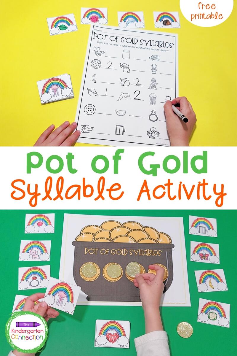 FREE Printable Pot Of Gold Syllable Counting Activity