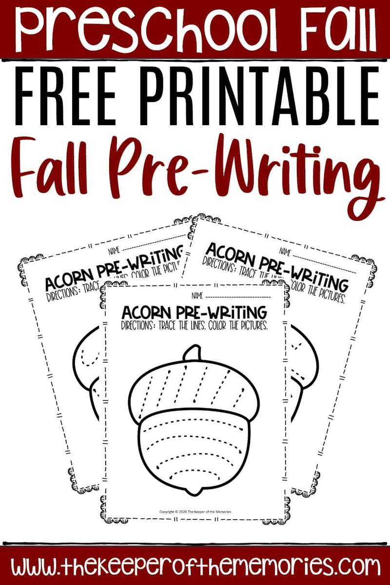 Free Printable Pre Writing Fall Preschool Worksheets Free Printable Pre Writing Fall Preschool Worksheets