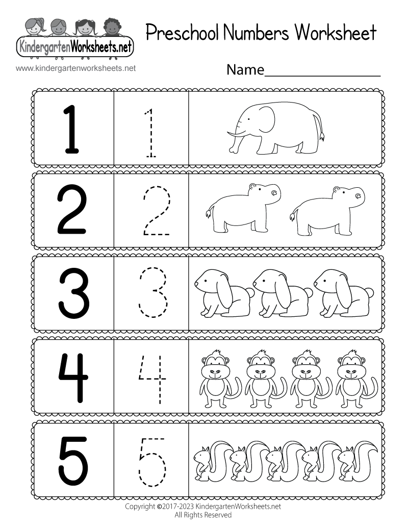Free Printable Numbers 1 To 5 Worksheet