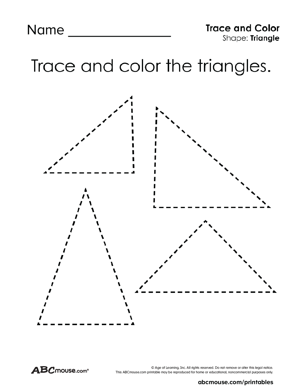 Free Printable Shape Tracing Worksheets ABCmouse