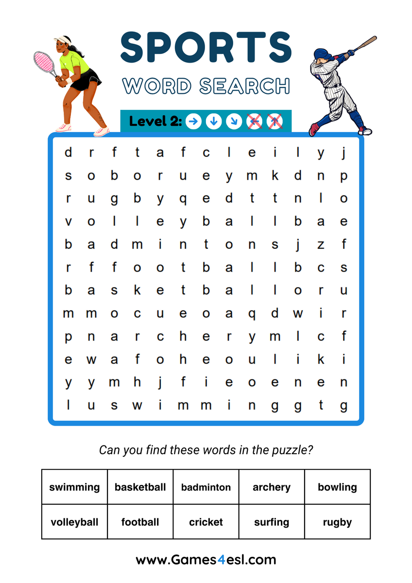 Free Printable Sports Worksheets For Beginner ESL Students Games4esl Free Printable Sports Worksheets For Beginner ESL Students Games4esl