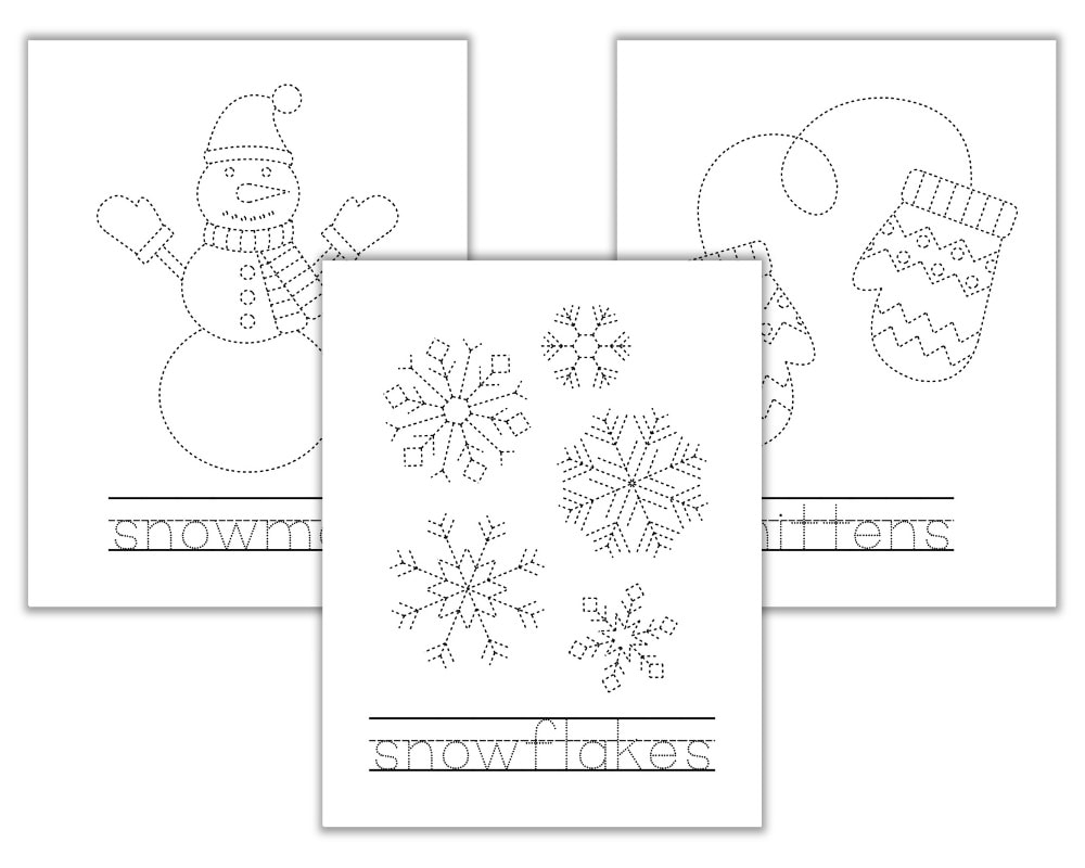Free Printable Winter Tracing Worksheets For Preschoolers The Craft At Home Family Free Printable Winter Matching Worksheet Pjs And Paint