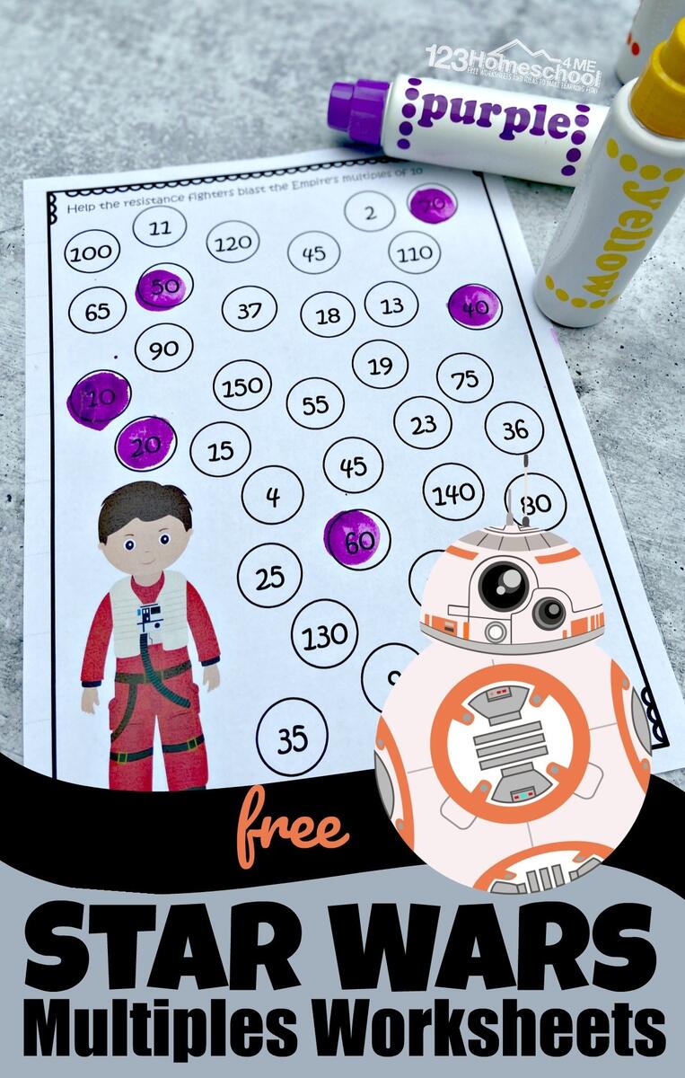 FREE Star Wars Multiples Worksheets 123 Homeschool 4 Me FREE Star Wars Multiples Worksheets 123 Homeschool 4 Me