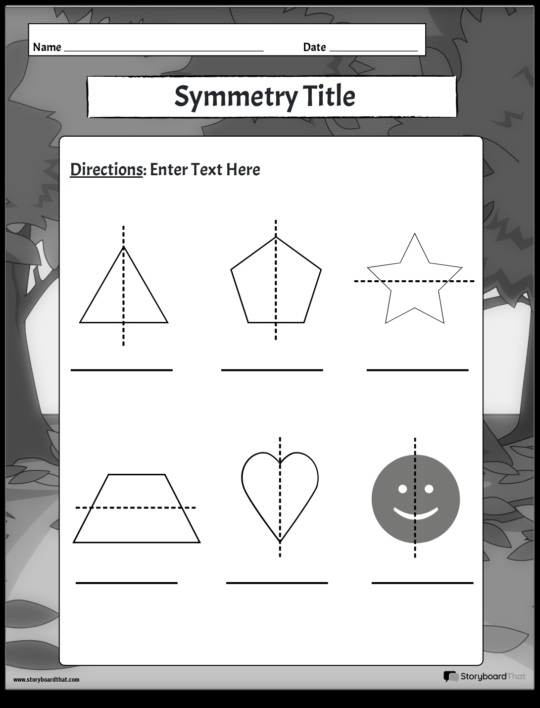 Free Symmetry Worksheets Customize With Storyboard That