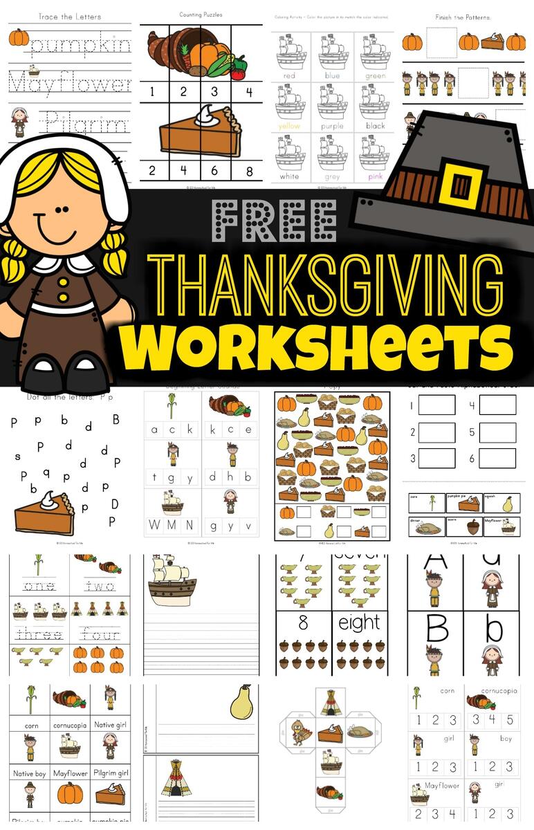FREE Thanksgiving Worksheets For Kids FREE Thanksgiving Worksheets For Kids