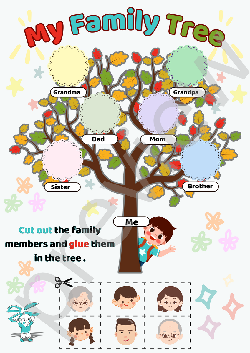 Fun Printable Family Tree Worksheet For Kids Teaching Resources Family Tree Printable Template Fillable Family Tree Chart Family Tree Printable For Kids Family Tree Chart Template Etsy Finland