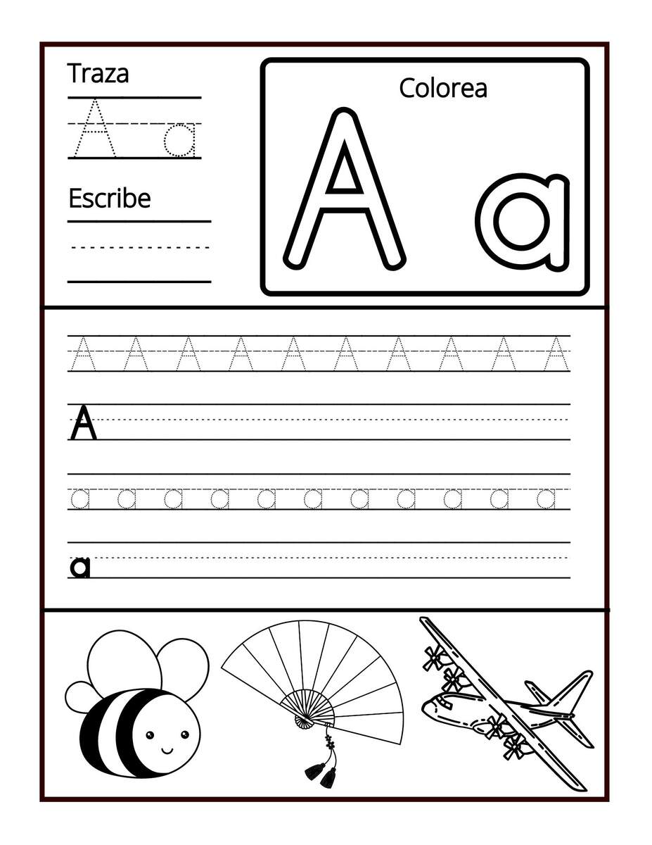 Fun Spanish ABC Worksheets For Kids Trace Write And Color Made By Teachers Spanish Colors Worksheet Packet Made By Teachers