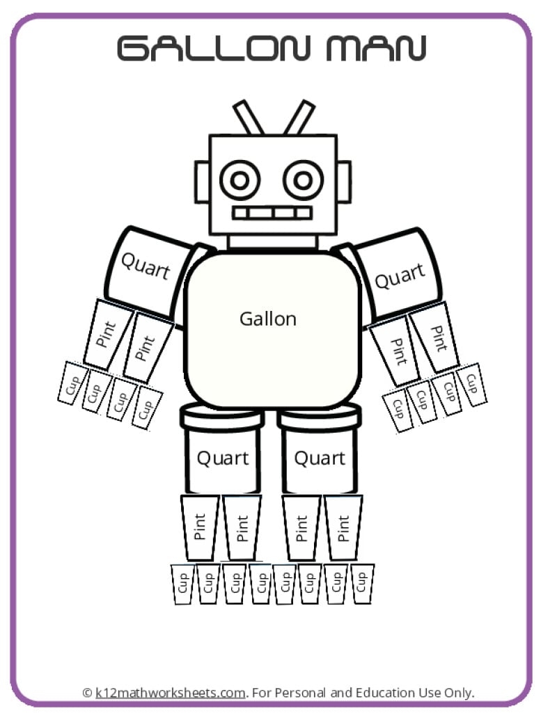 Gallon Man Printable Chart And Activities Gallon Man Printable Chart And Activities
