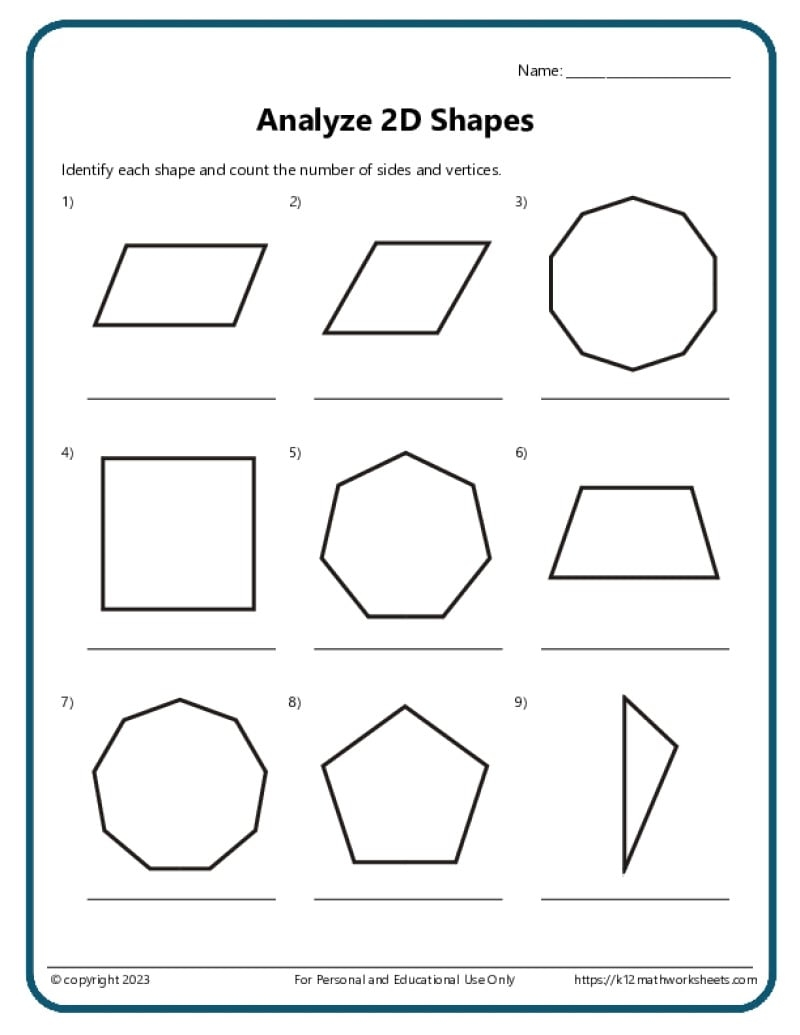 3rd Grade Geometry Worksheets