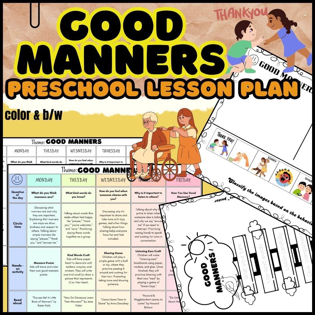 GOOD MANNERS Preschool Weekly Lesson Plan Etsy GOOD MANNERS Preschool Weekly Lesson Plan Etsy